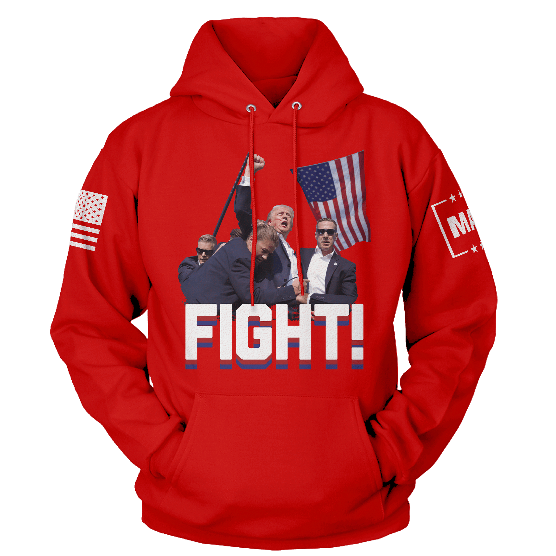 Red / XS Trump Fight Hoodie maga trump