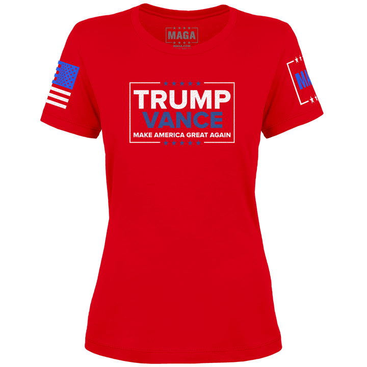 Red / XS Trump Vance - MAGA Ladies Tee maga trump