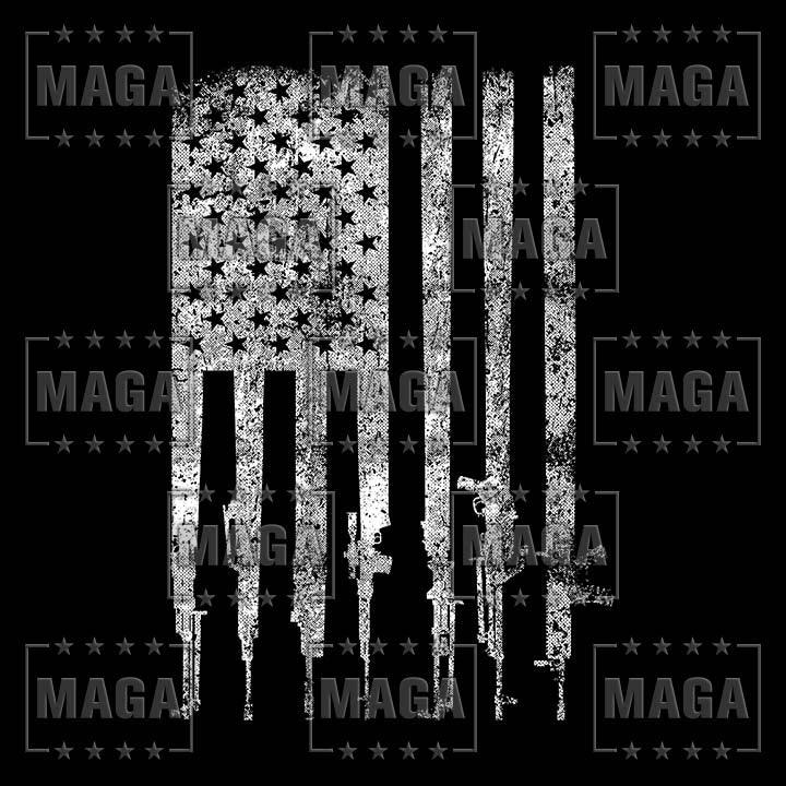 Rifle Flag White maga trump