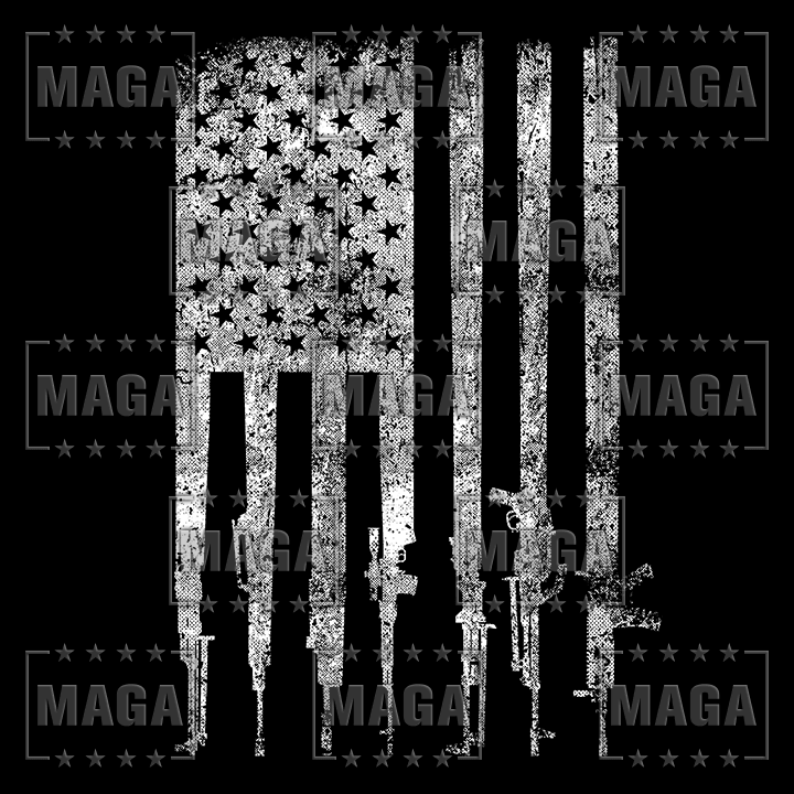 Rifle Flag White maga trump