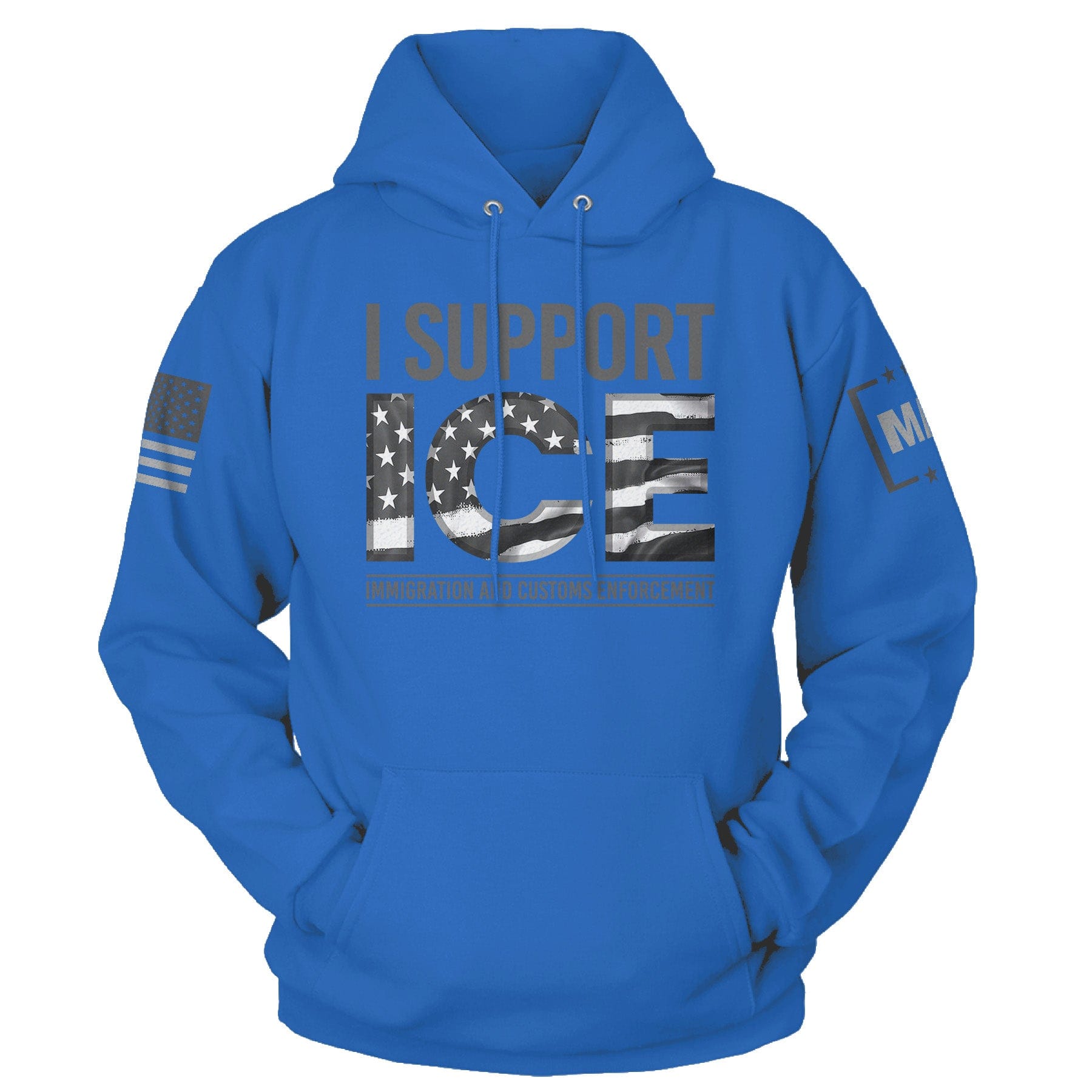 Royal Blue / S I Support ICE Hoodie maga trump