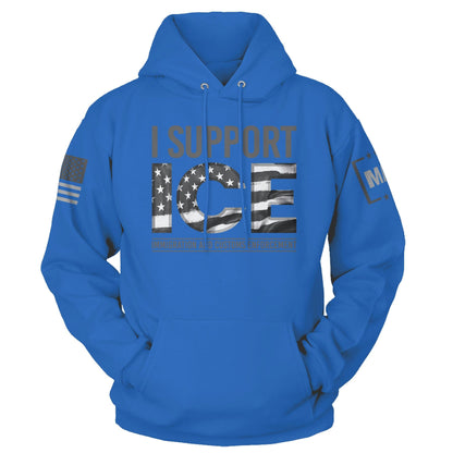 Royal Blue / S I Support ICE Hoodie maga trump