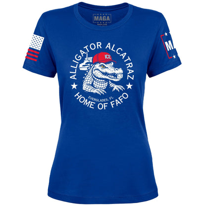 Royal / S Alligator Alcatraz - Home of FAFO Ladies Tee maga trump