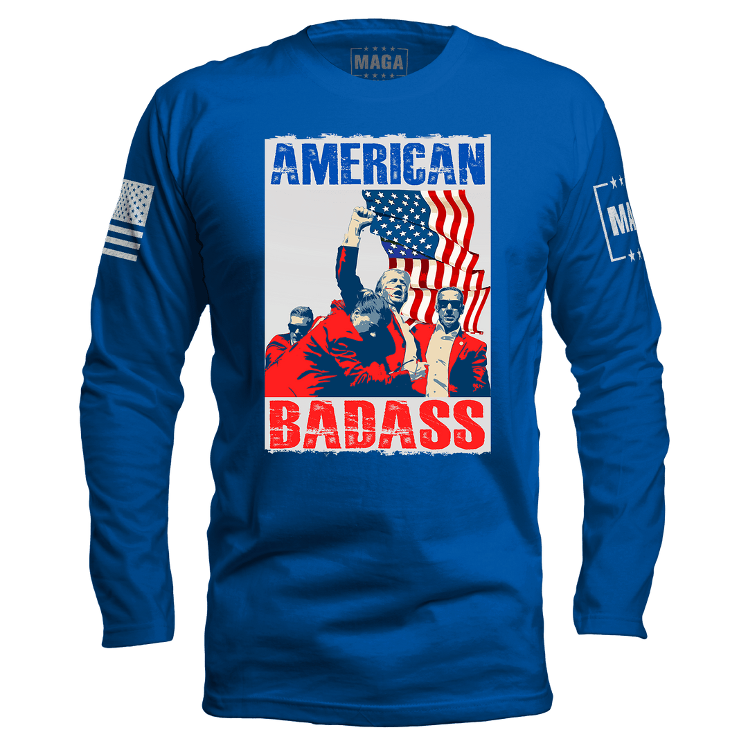 Royal / S American Badass Long Sleeve maga trump