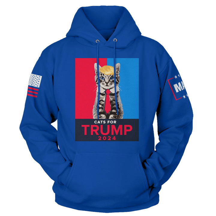 Royal / XS Cats For Trump 2024 Hoodie maga trump