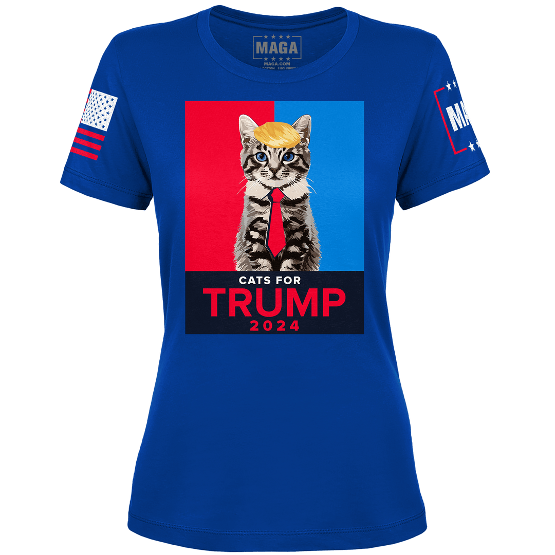 Royal / XS Cats For Trump 2024 Ladies Tee maga trump