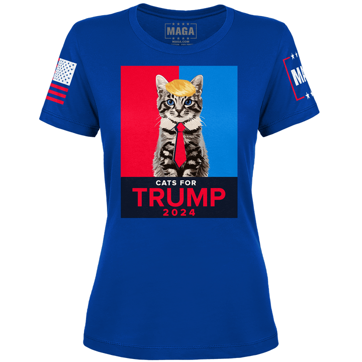 Royal / XS Cats For Trump 2024 Ladies Tee maga trump