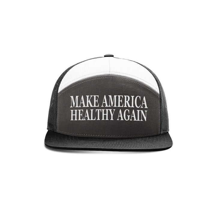 Seven-Panel Trucker Cap / Charcoal/ Black Make America Healthy Again Seven Panel Hat maga trump