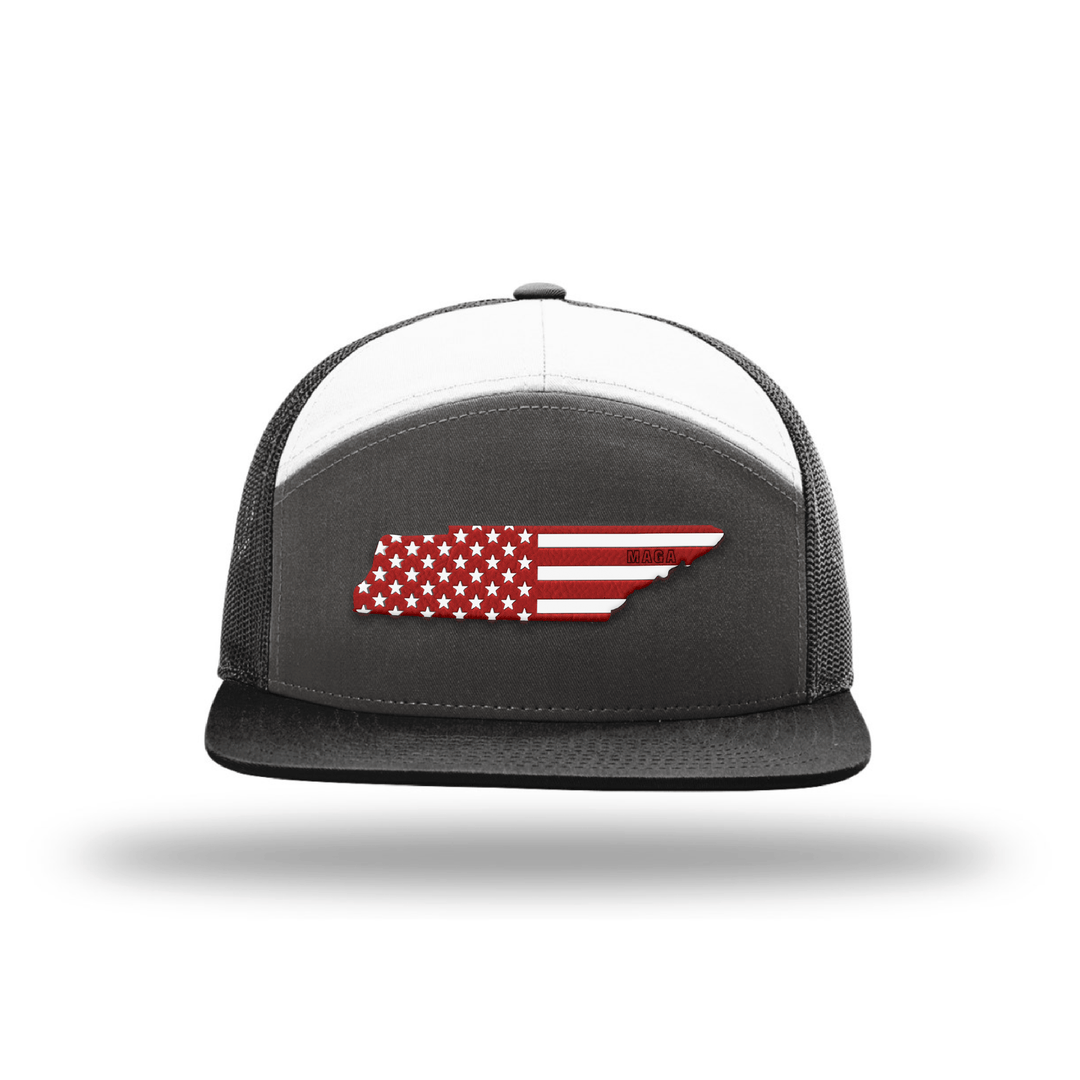 Seven-Panel Trucker Cap / Charcoal/ Black/ White / OS Tennessee is MAGA Country Hat maga trump