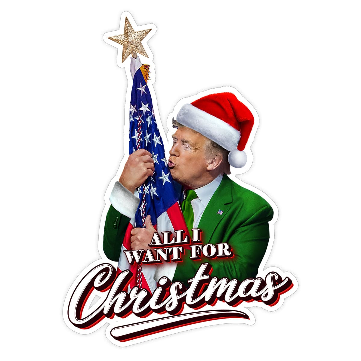 Sticker/Decal All I Want For Christmas Sticker maga trump