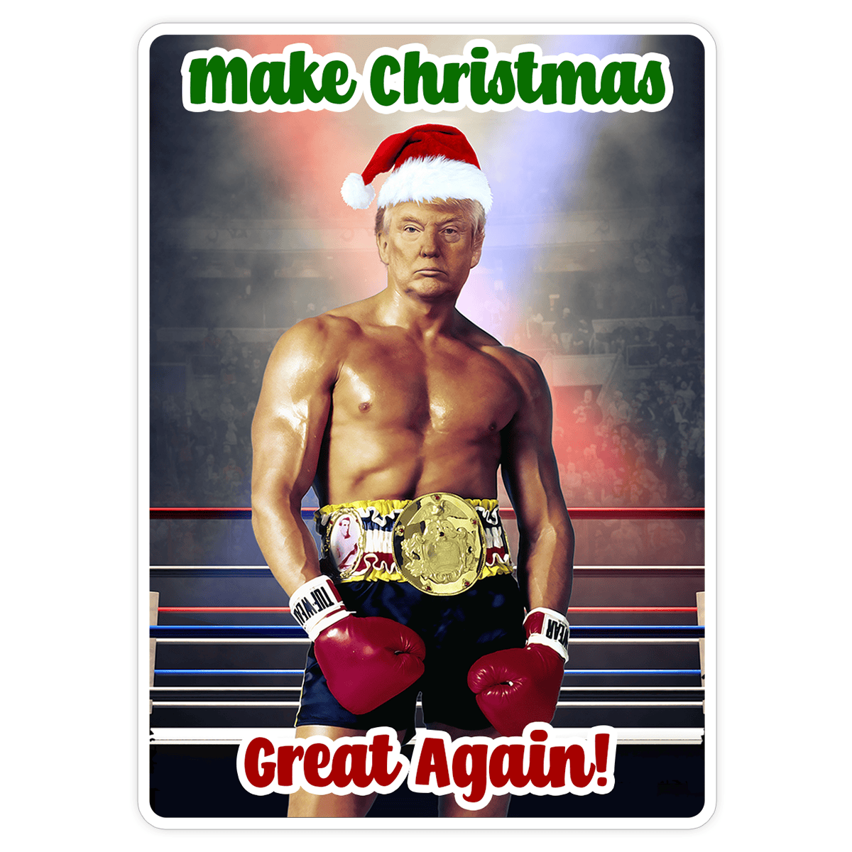 Sticker/Decal Rocky Trump - Make Christmas Great Again Sticker maga trump