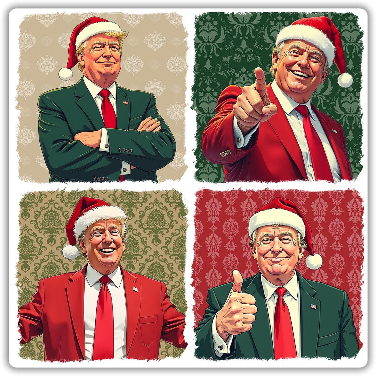 Sticker/Decal Trump Christmas 4 in 1 Sticker maga trump