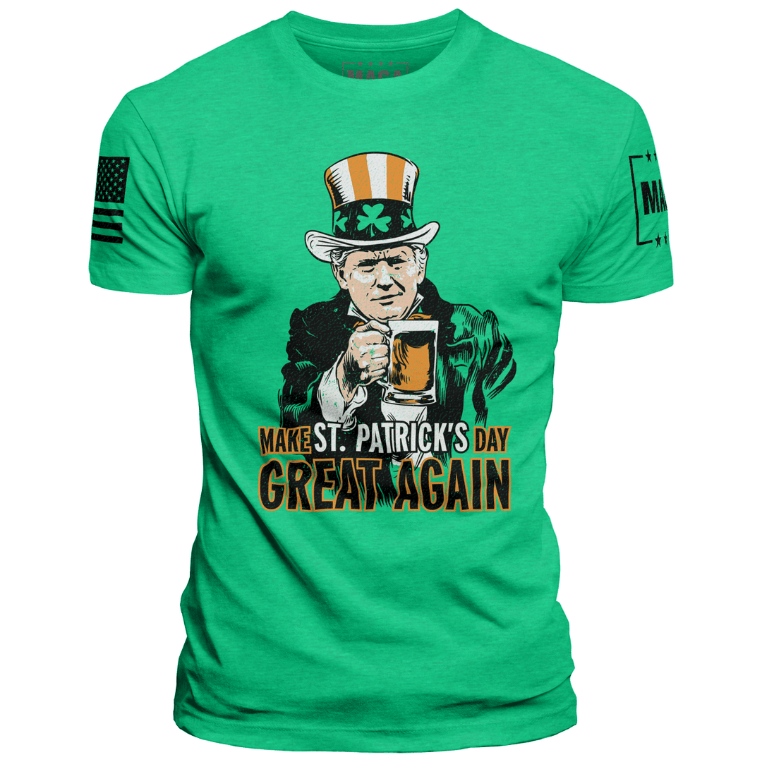 Triblend Shirt / Envy / S Make Saint Patrick's Day Great Again maga trump