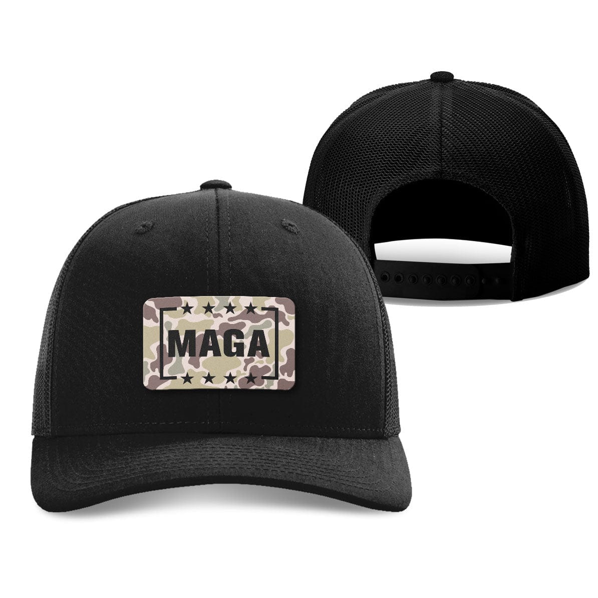 Trucker Hat / Black MAGA Duck Camo Patch Fall Hat maga trump