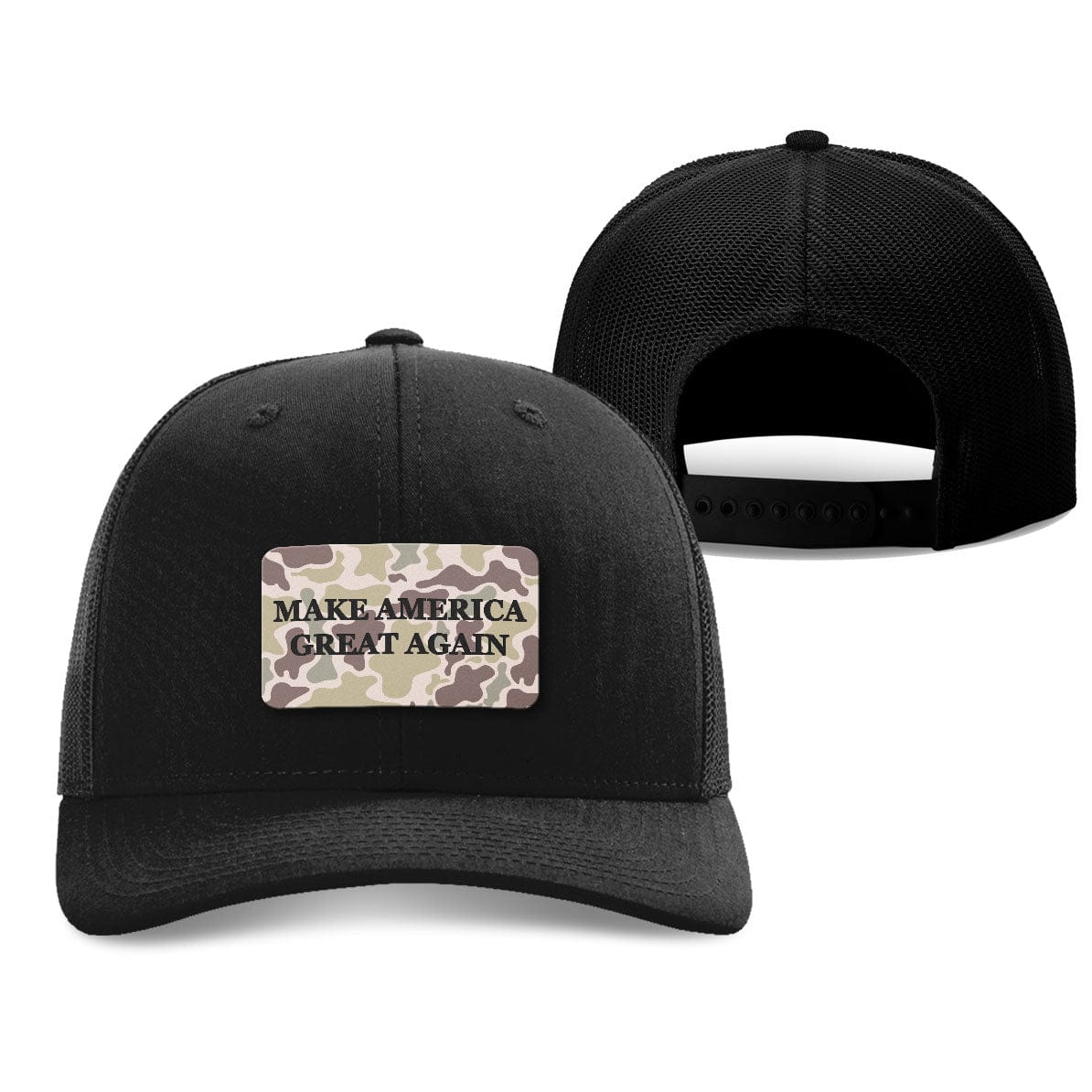 Trucker Hat / Black Make America Great Again Orange Camo Patch Fall Hat maga trump