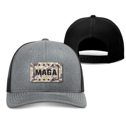 Trucker Hat / Heather Gray/Black MAGA Duck Camo Patch Fall Hat maga trump