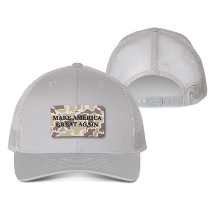 Trucker Hat / Silver Make America Great Again Orange Camo Patch Fall Hat maga trump