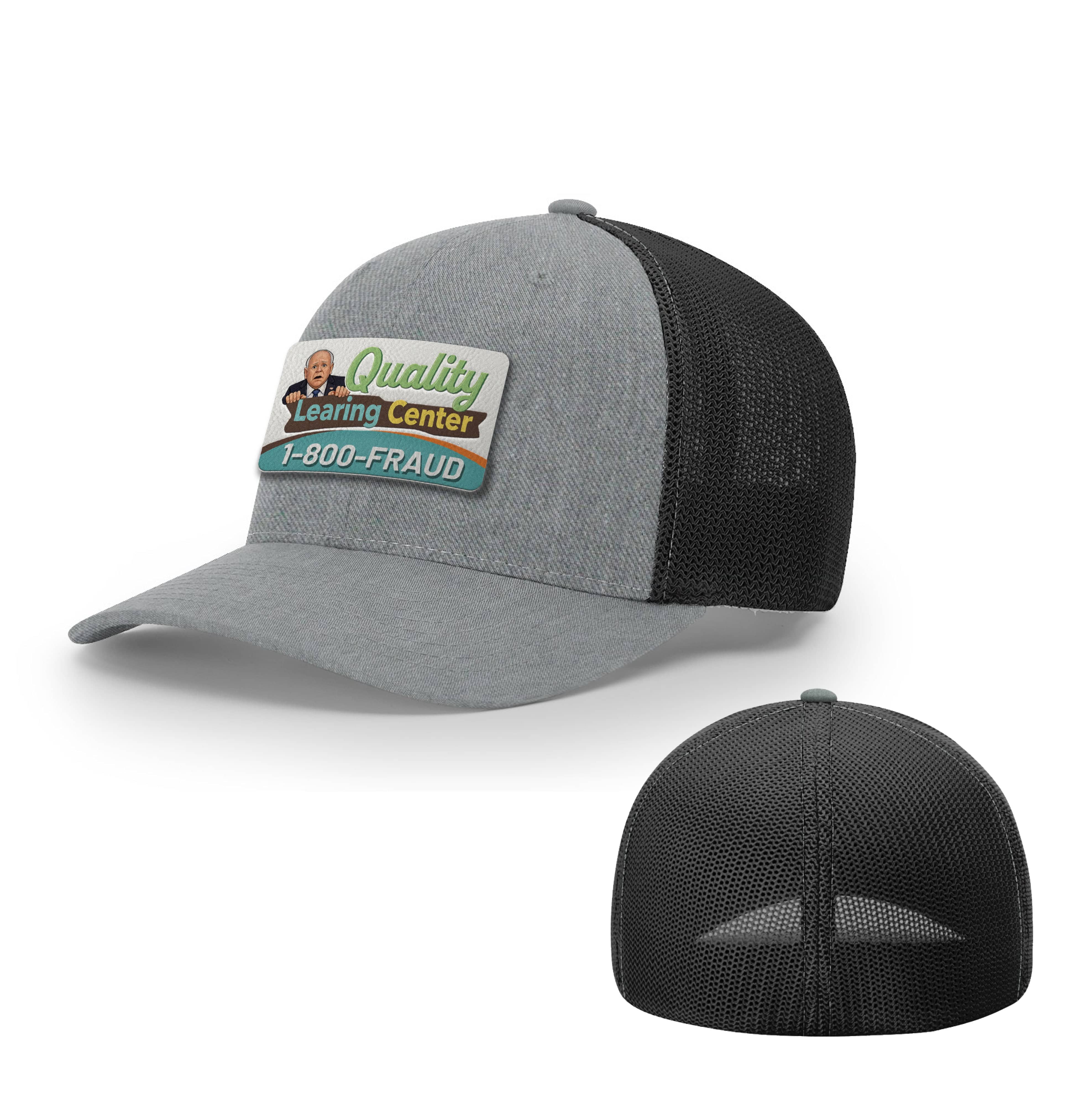 Trucker R-Flex / Heather Gray/Black / S/M Tim Walz's Quality Learning Center Flexfit Hat maga trump