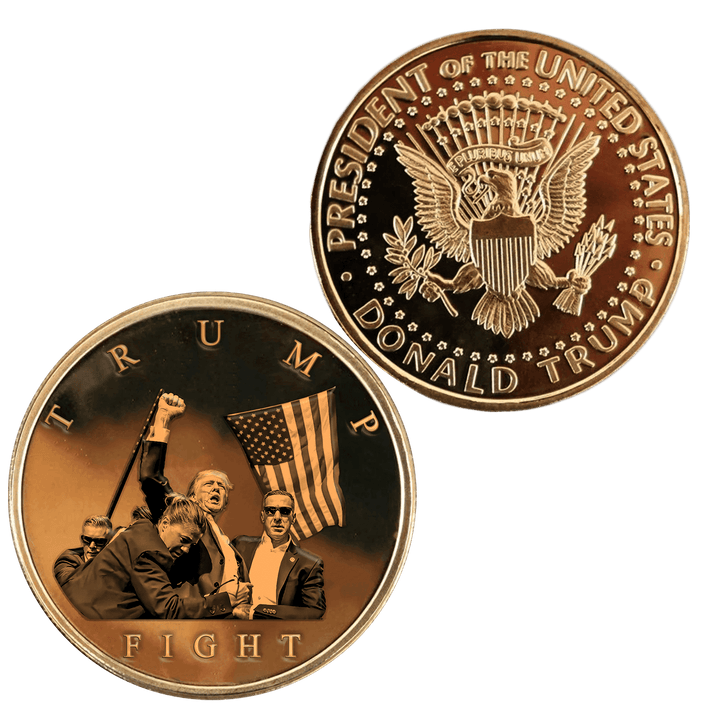 Trump Fight Gold Coin maga trump