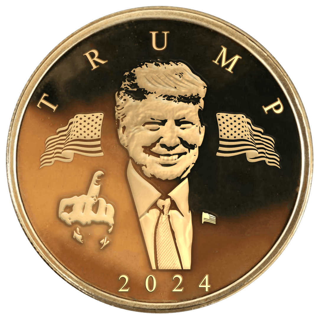 Trump "Flipping the Bird" Gold Coin maga trump