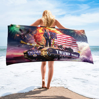 Trump Tank 2016 Revamped Beach Towel maga trump