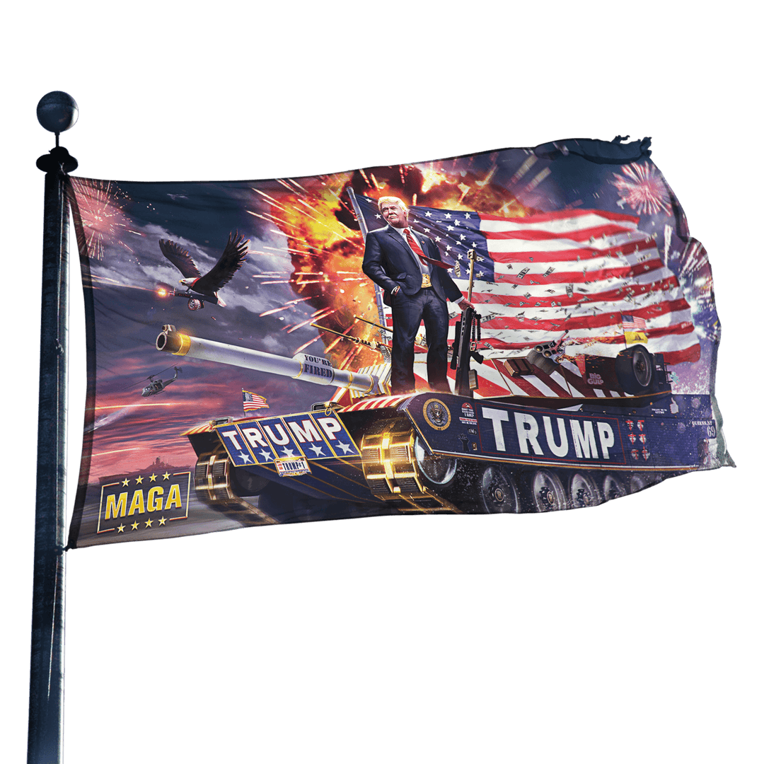 Trump Tank Flag - Double Sided maga trump