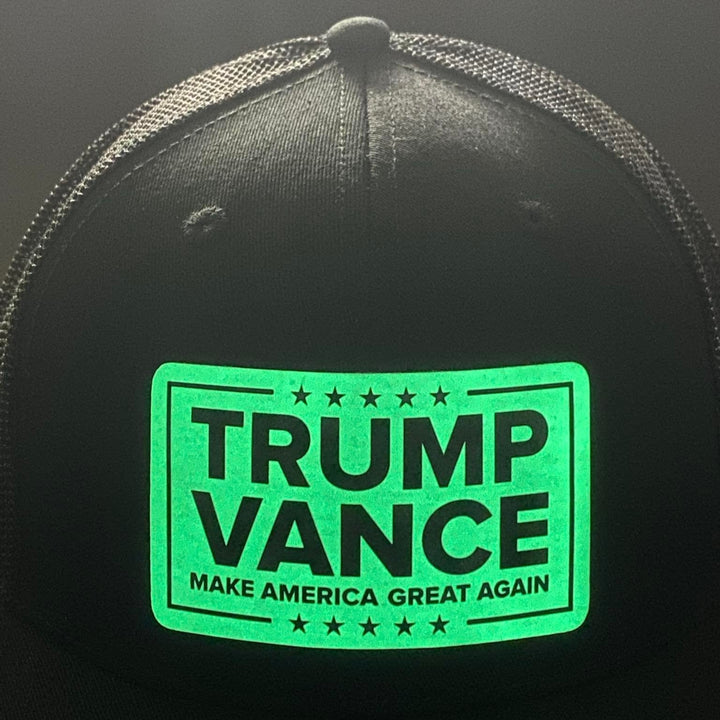 Trump Vance GITD Leather Patch Hat maga trump