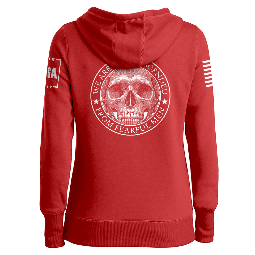 We are not Descended Skull Ladies Hoodie maga trump