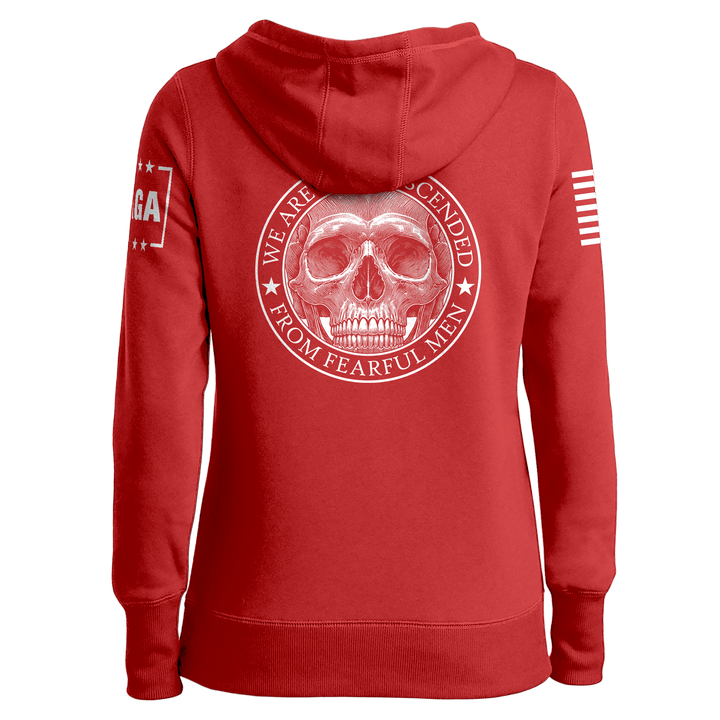 We are not Descended Skull Ladies Hoodie maga trump