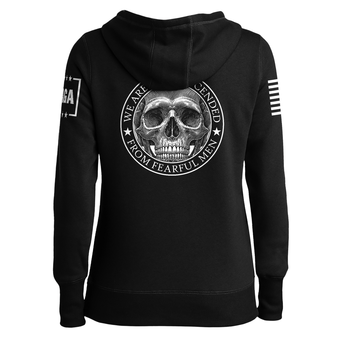 We are not Descended Skull Ladies Hoodie maga trump