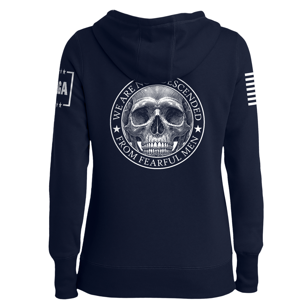 We are not Descended Skull Ladies Hoodie maga trump