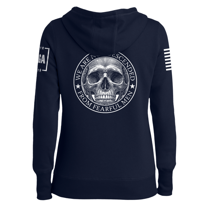 We are not Descended Skull Ladies Hoodie maga trump