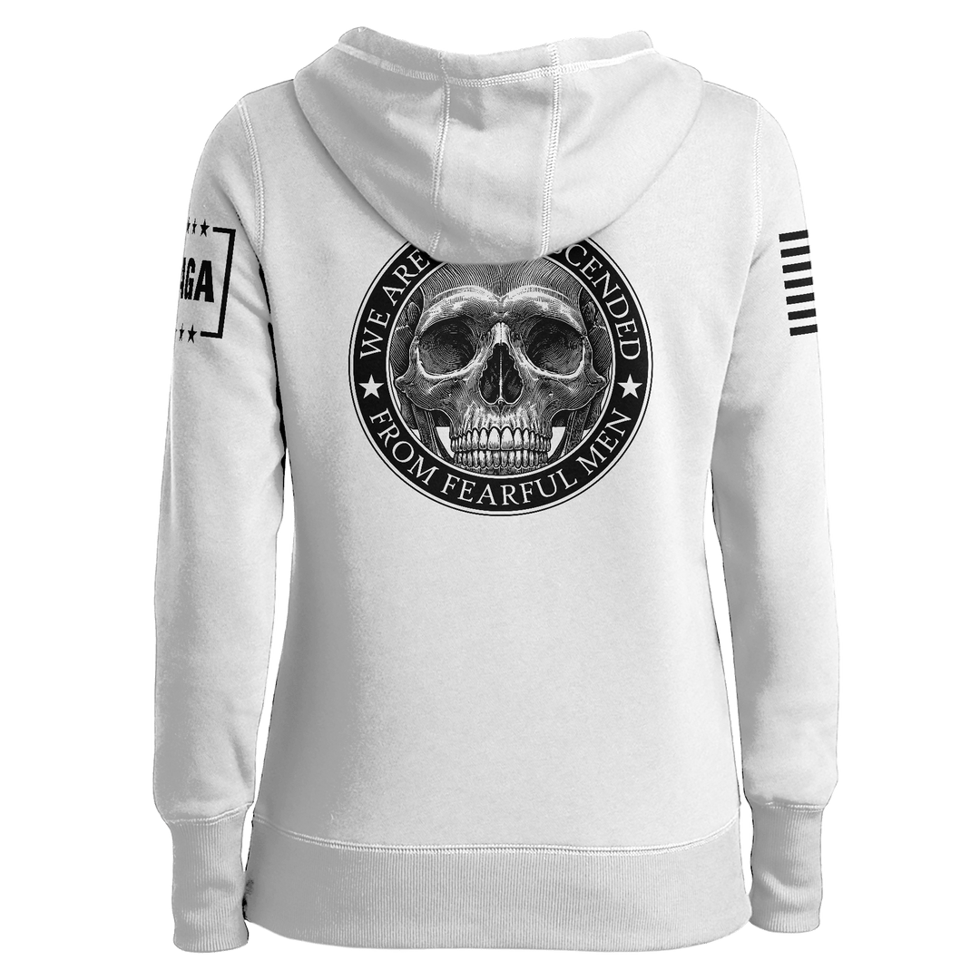 We are not Descended Skull Ladies Hoodie maga trump