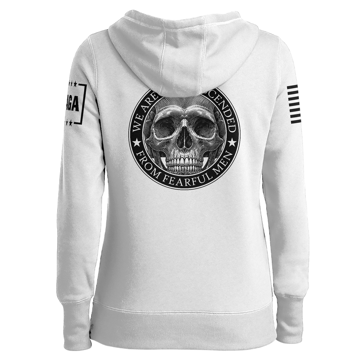 We are not Descended Skull Ladies Hoodie maga trump