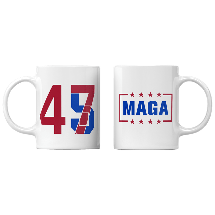 White 45/47 Mug maga trump