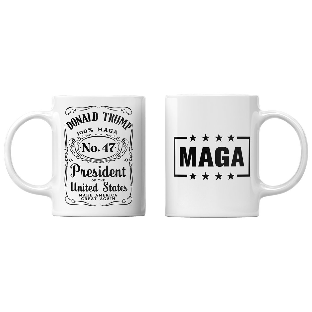 White Donald Trump Whiskey Mug maga trump