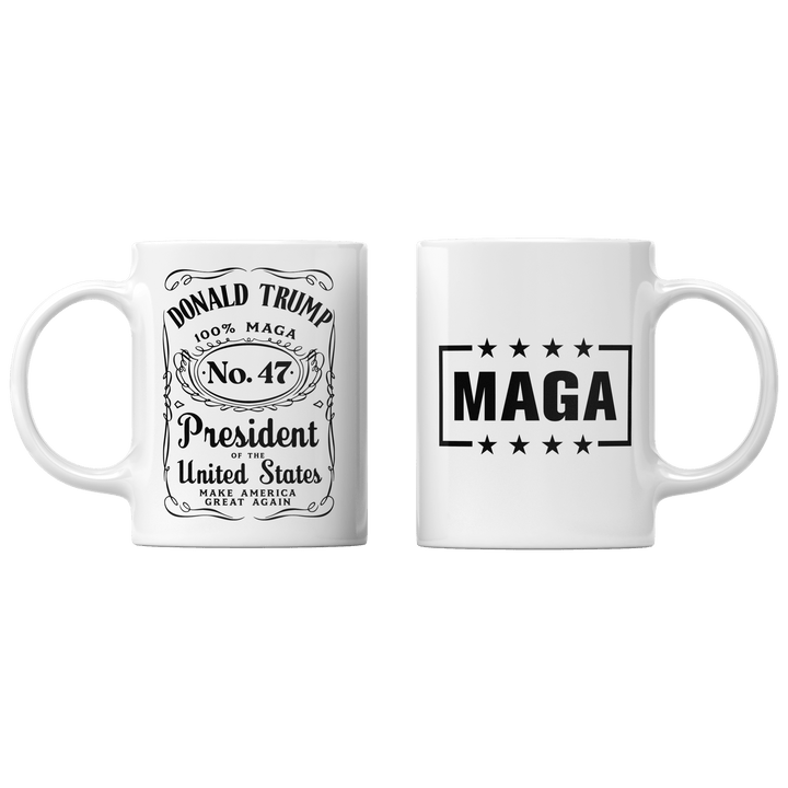 White Donald Trump Whiskey Mug maga trump