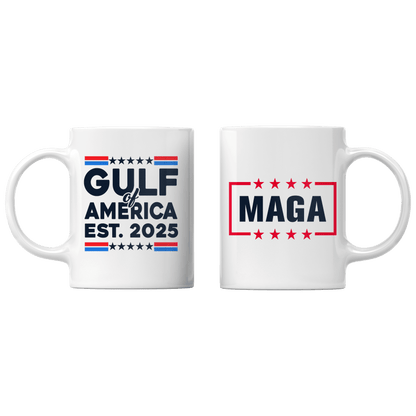 White Gulf of America 2025 Mug maga trump