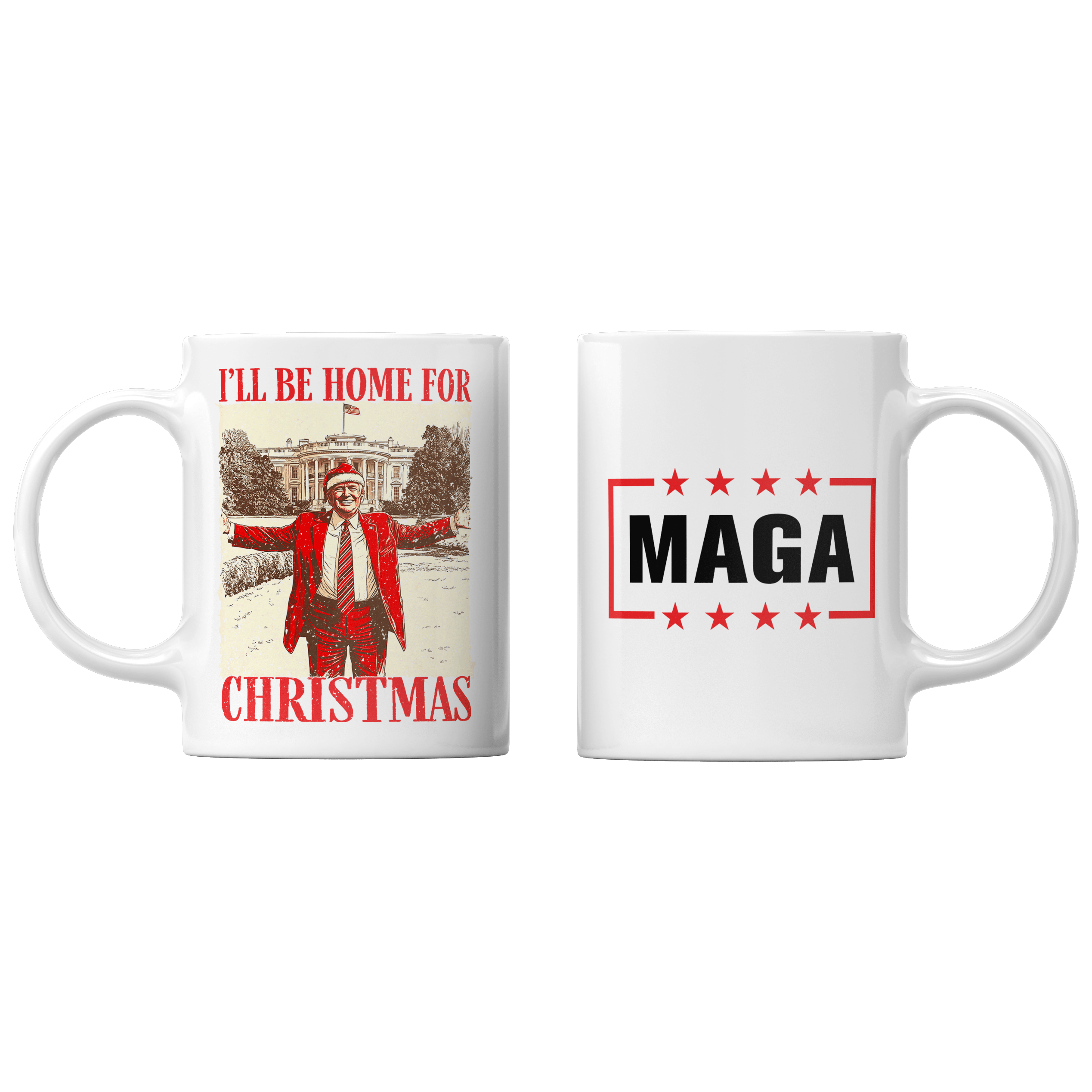 White I'll be home for Christmas - Trump Mug maga trump