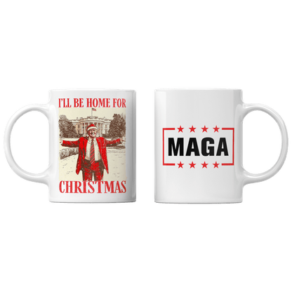 White I'll be home for Christmas - Trump Mug maga trump