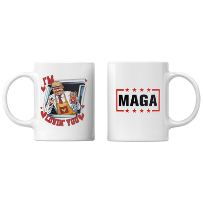 White I'm Lovin You Mug maga trump
