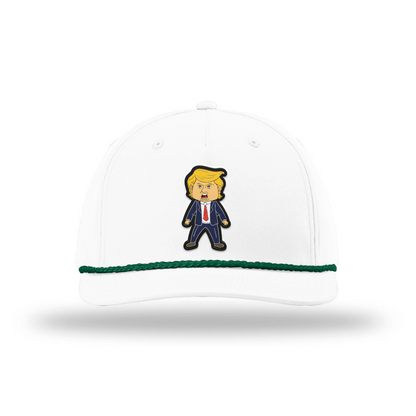 White/Kelly Green Happy Trump Rope Hat maga trump