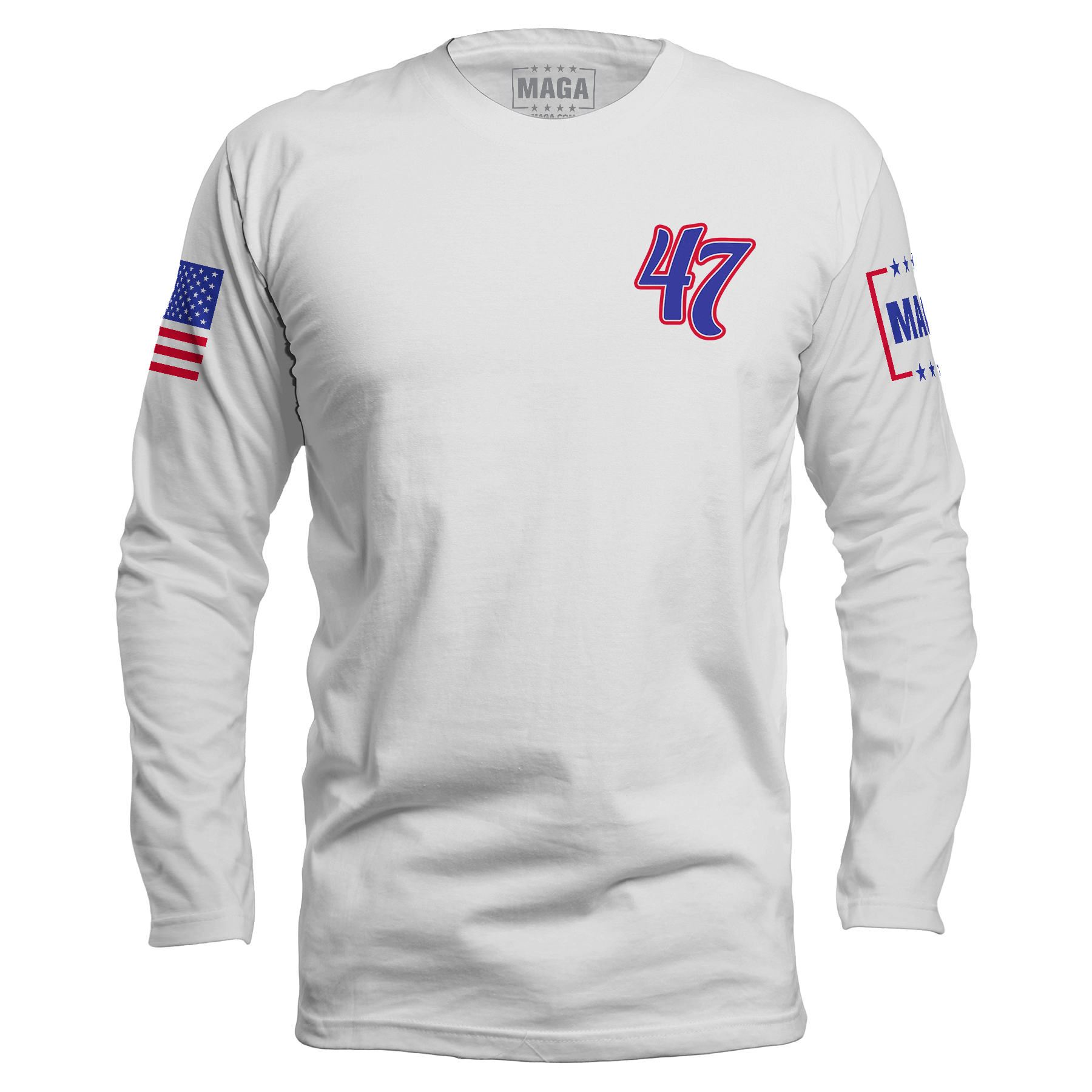 White / S 47 Long Sleeve maga trump