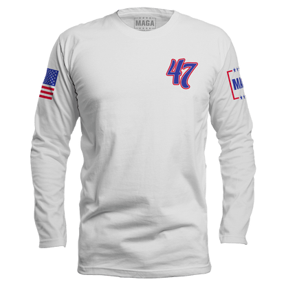 White / S 47 Long Sleeve maga trump