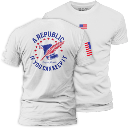 White / S A Republic if you can keep it maga trump