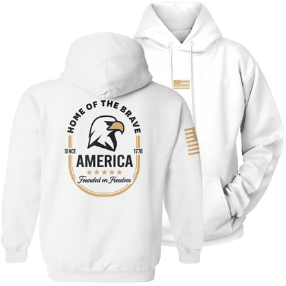 White / S America Founded on Freedom Hoodie maga trump