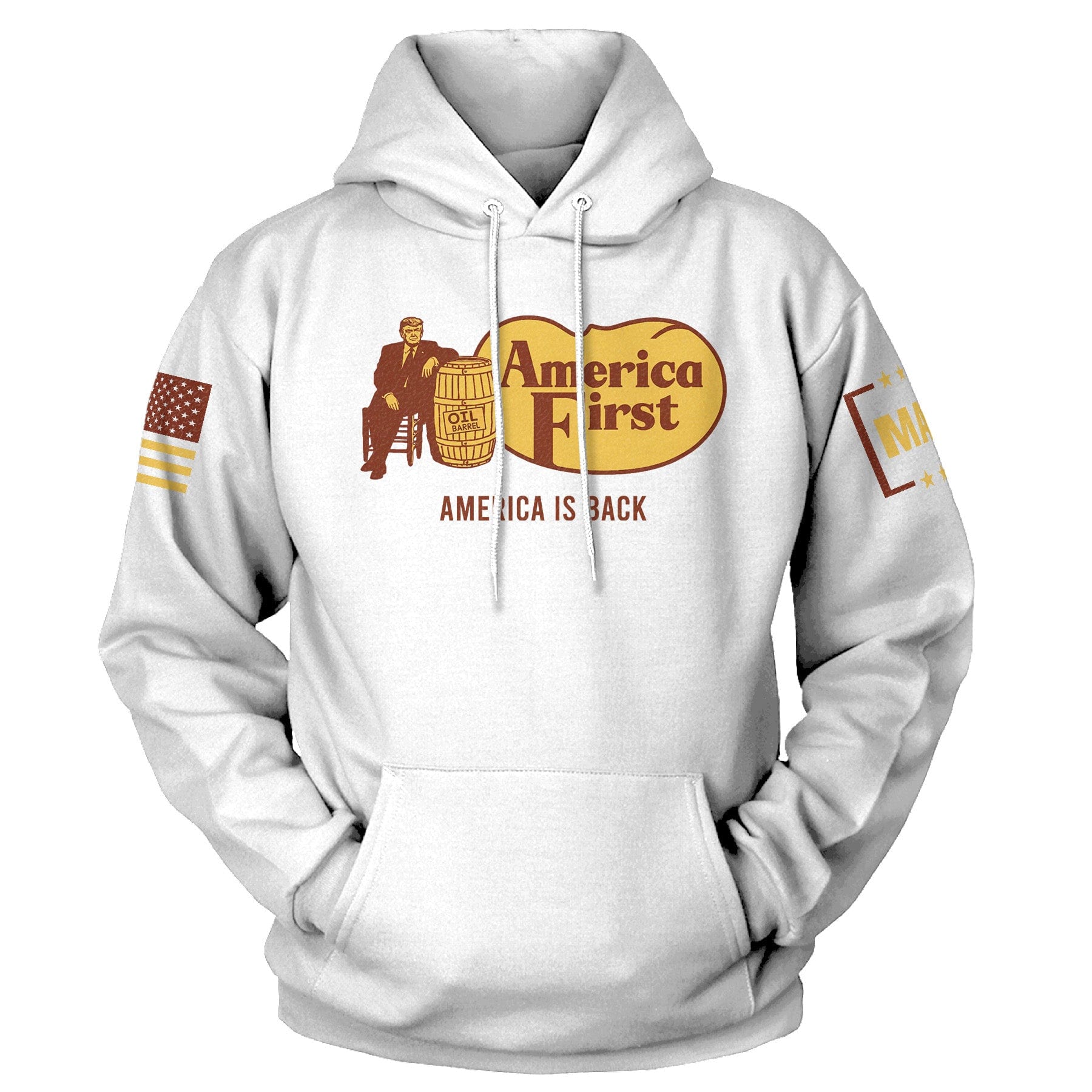 White / S America is Back Hoodie maga trump