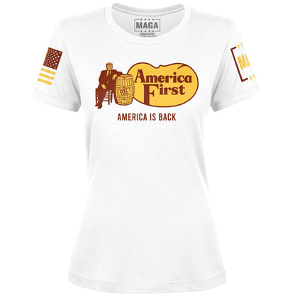 White / S America is Back Ladies Tee maga trump