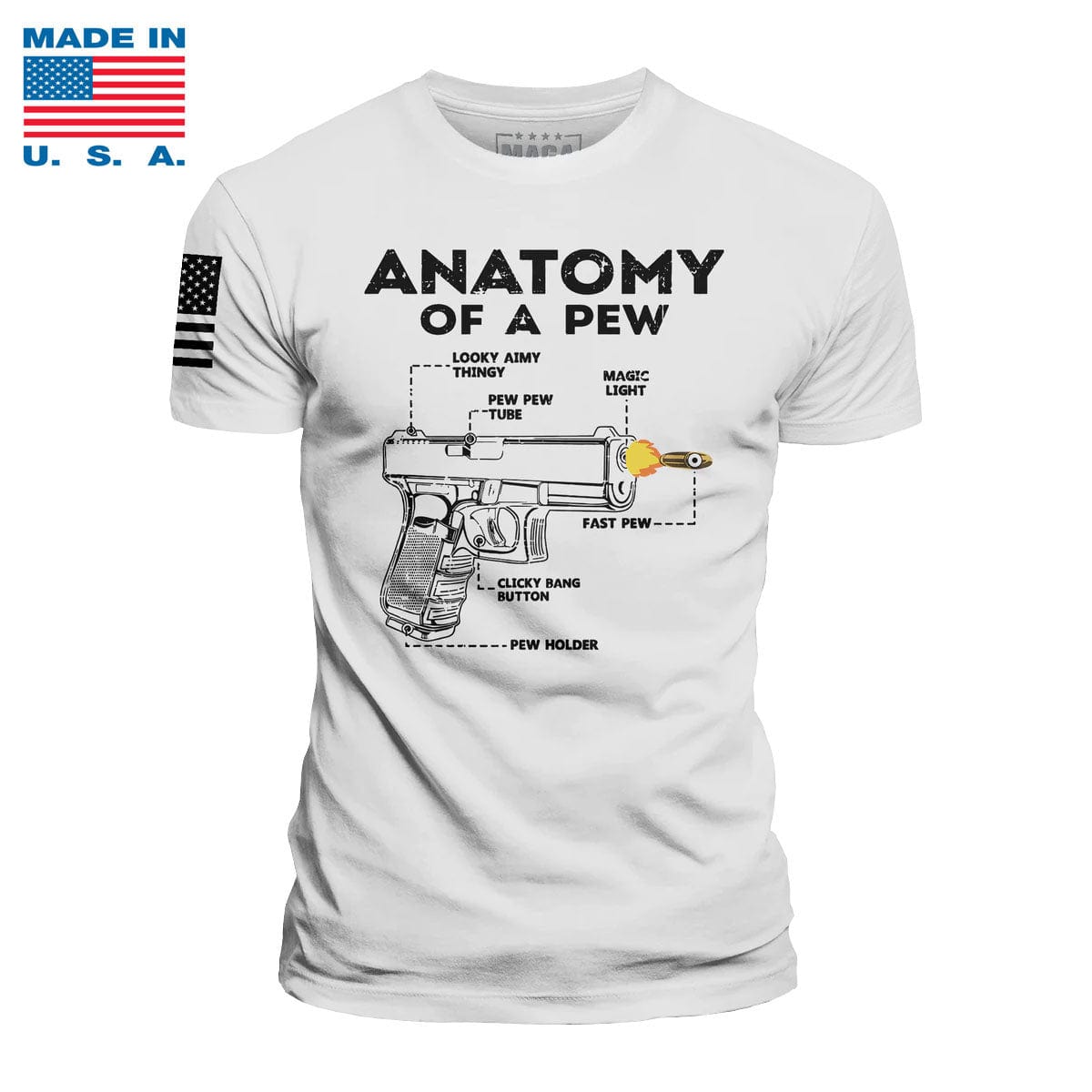 White / S Anatomy of Pew Made in the USA maga trump