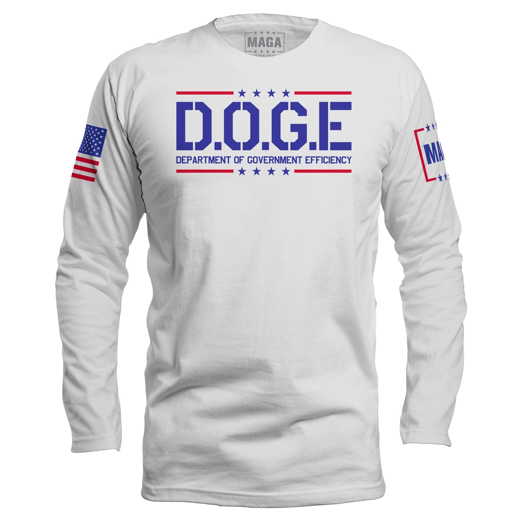 White / S D.O.G.E Department Of Government Efficiency Long Sleeve maga trump
